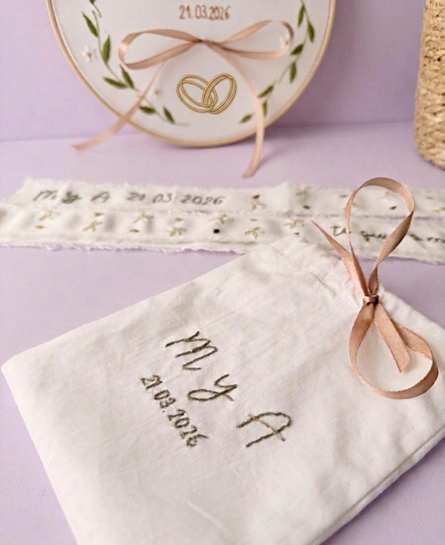 Arras bordadas y cintas personalizadas