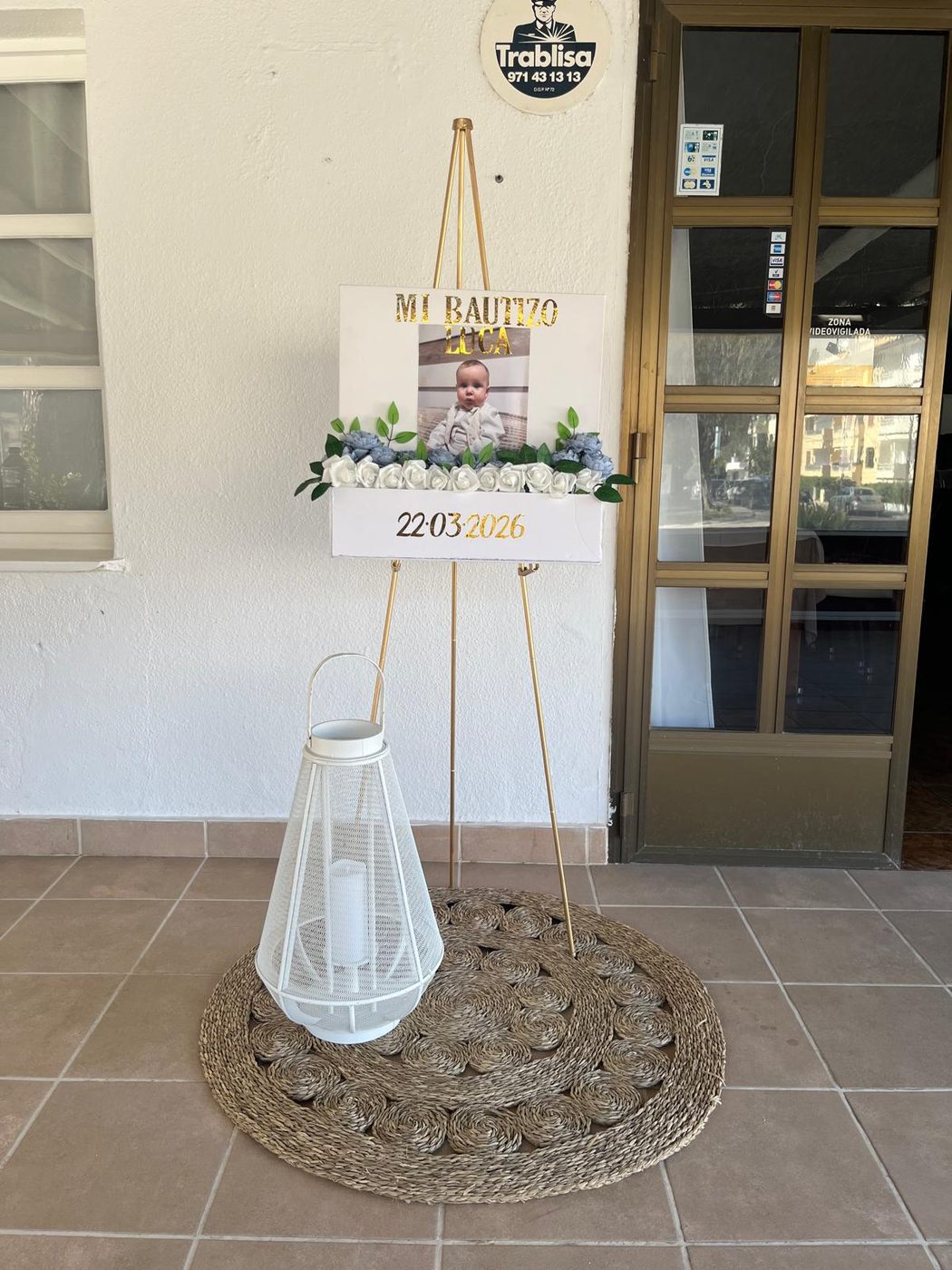 Cartel de bienvenida bautizo Luca